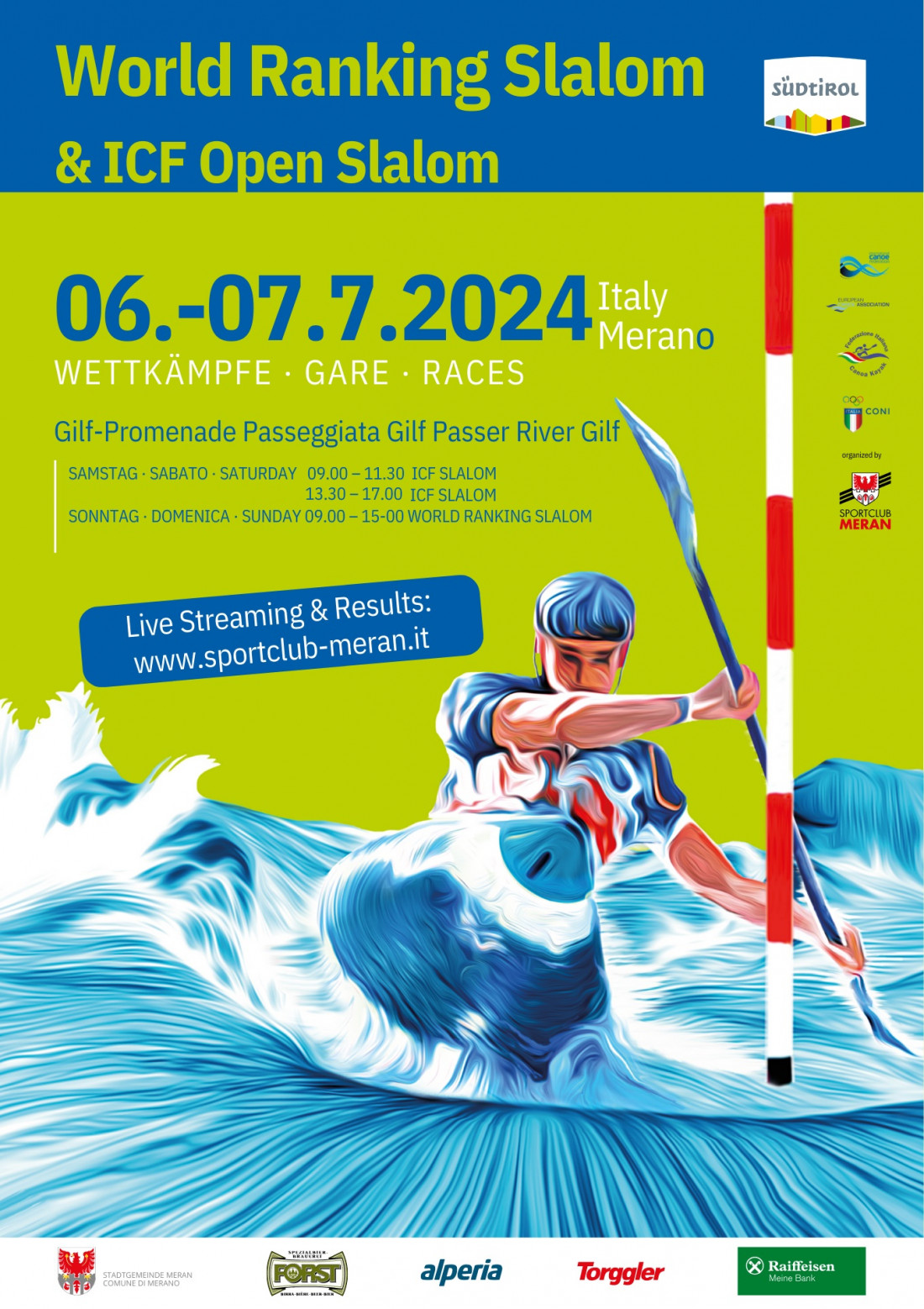 68. I.C.F. Kanu Slalom auf 06. - 07.07.2024 VERSCHOBEN